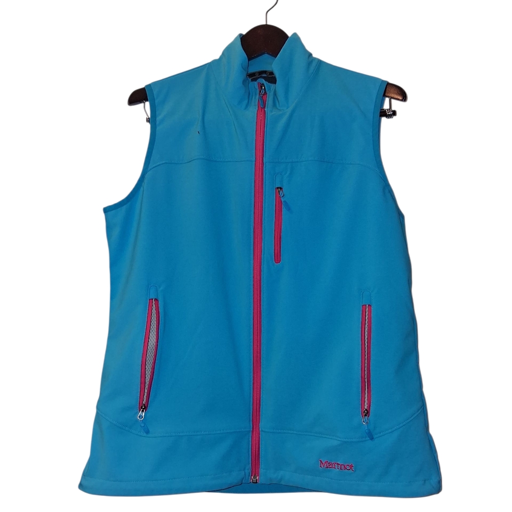 Marmot Blue Vest with Pink Accents